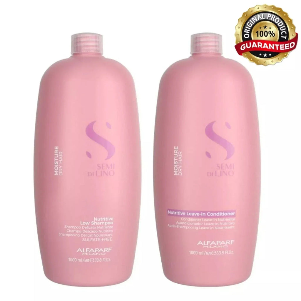 ALFAPARF Semi Di Lino Moisture Nutritive Shampoo & Leave-in Conditioner 33.8 oz