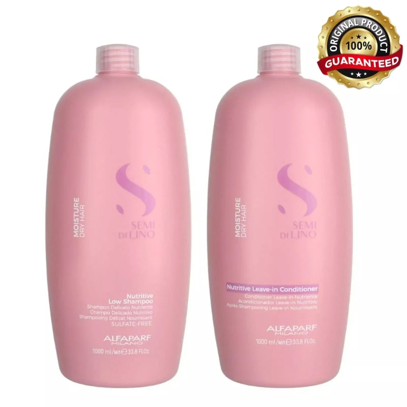 ALFAPARF Semi Di Lino Moisture Nutritive Shampoo & Leave-in Conditioner 33.8 oz
